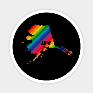 USA States: Alaska (rainbow) Magnet